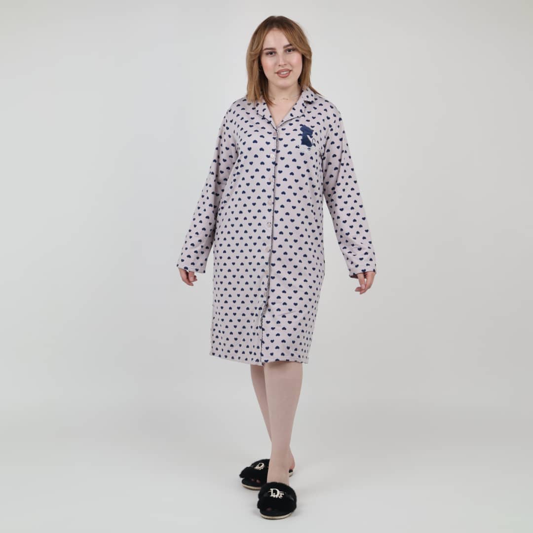 Robe de nuit léopard mauve