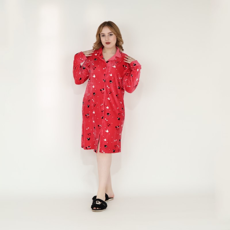 Robe de nuit rose -V-