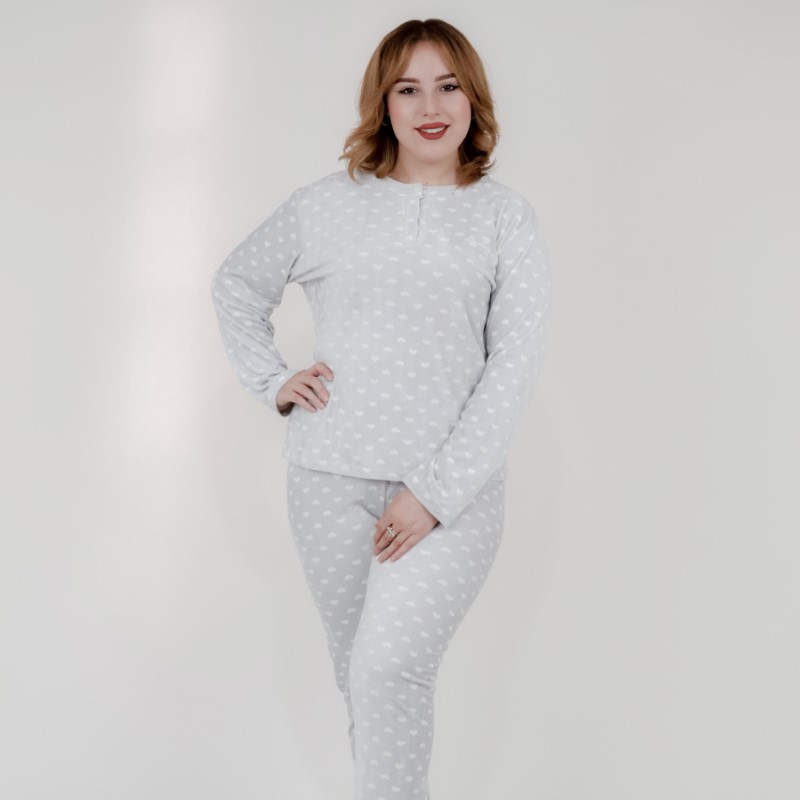 PYJAMA GRIS ASPIRINE boutonné -V-